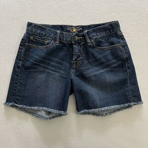 Lucky Brand Women Denim Jean Cutoff Med Wash Blue Stretch Abbey Shorts 2 / 26